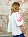 Susy Embroidered Sleeve Top