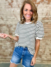 Susan Black Stripe Top