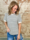 Susan Black Stripe Top