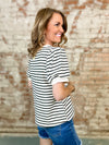 Susan Black Stripe Top