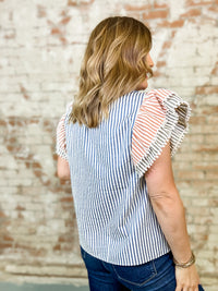 THML Danielle Embroidered Stripe Top