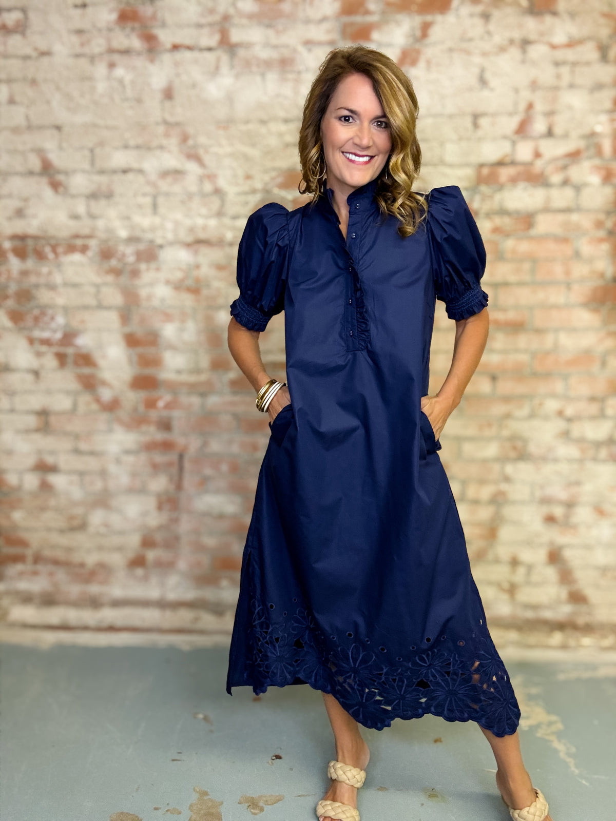 Chelsey Puff Sleeve Midi Dress