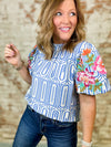 THML Judith Embroidered Sleeve Top