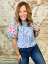 THML Judith Embroidered Sleeve Top
