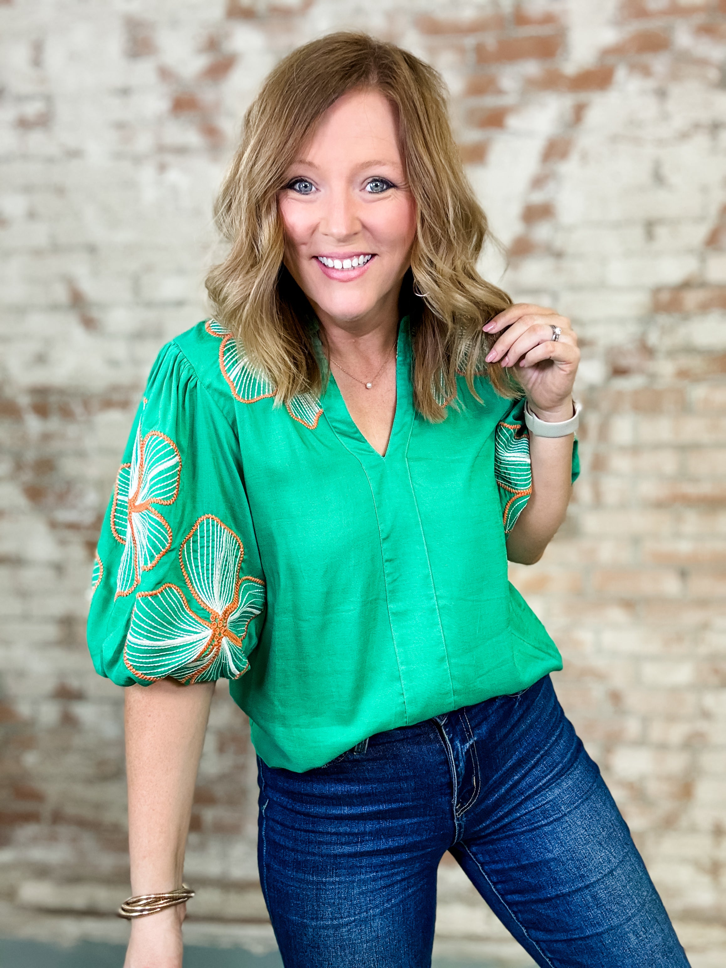 THML Vannah Embroidered Top