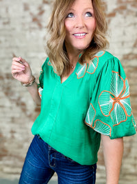 THML Vannah Embroidered Top