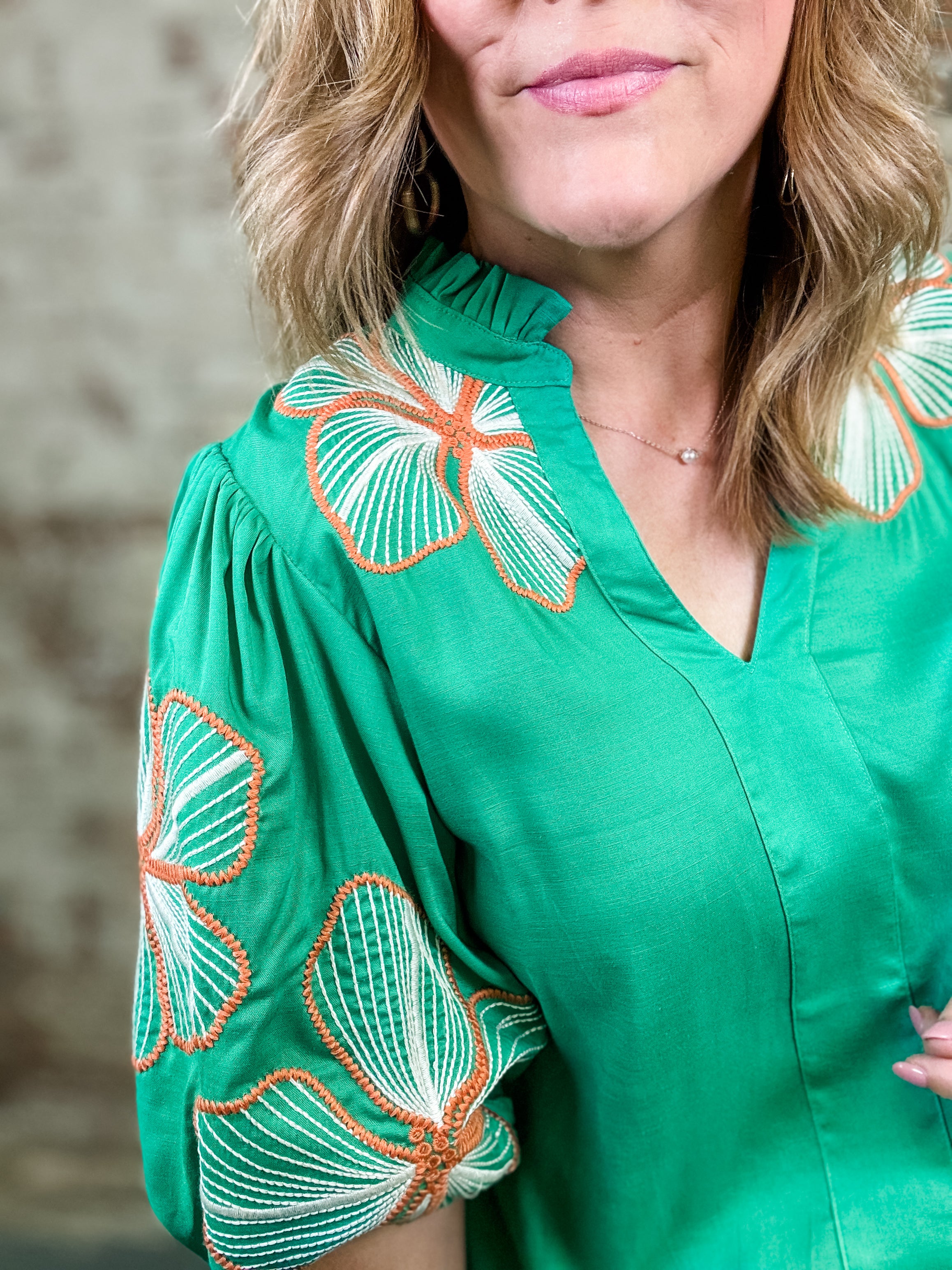 THML Vannah Embroidered Top