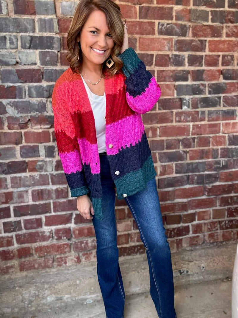 Multicolor Striped Cardigan