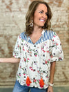 Baylee Stripe + Floral Print Top