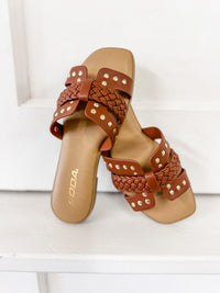 Seth Braided Cognac Sandal