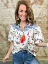 Baylee Stripe + Floral Print Top
