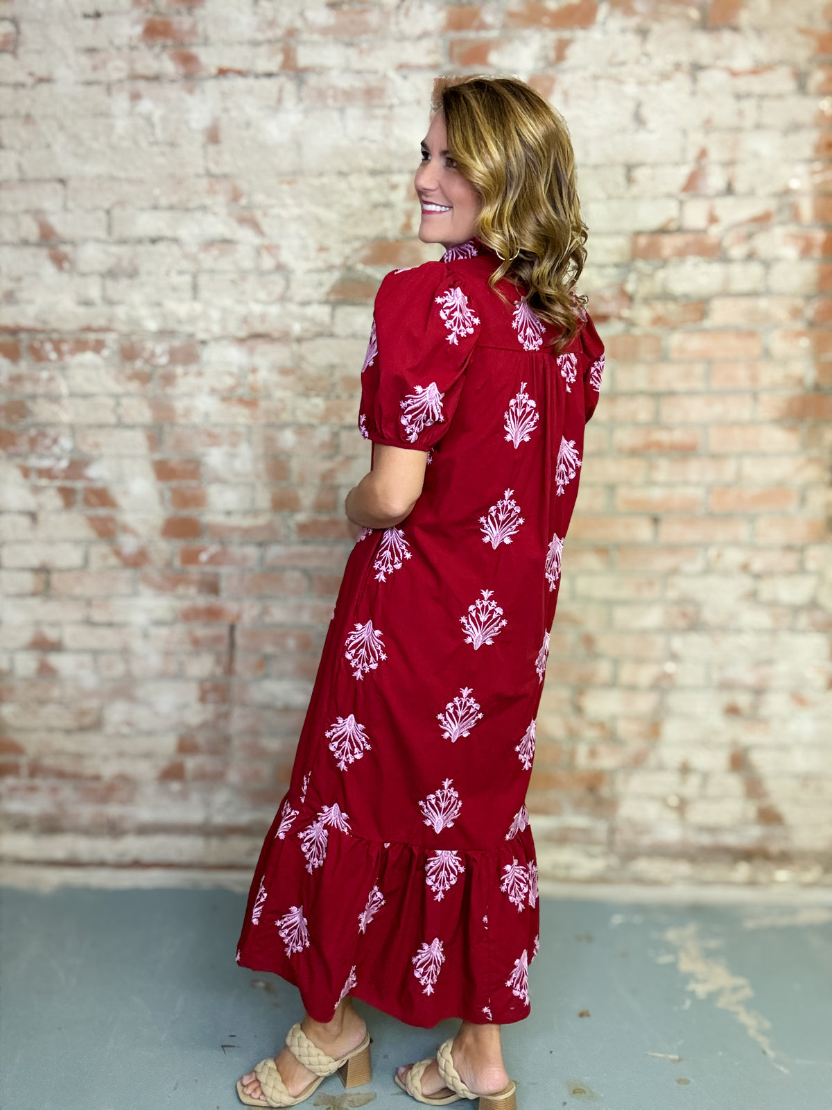 Yulianna Botanical Embroidery Dress