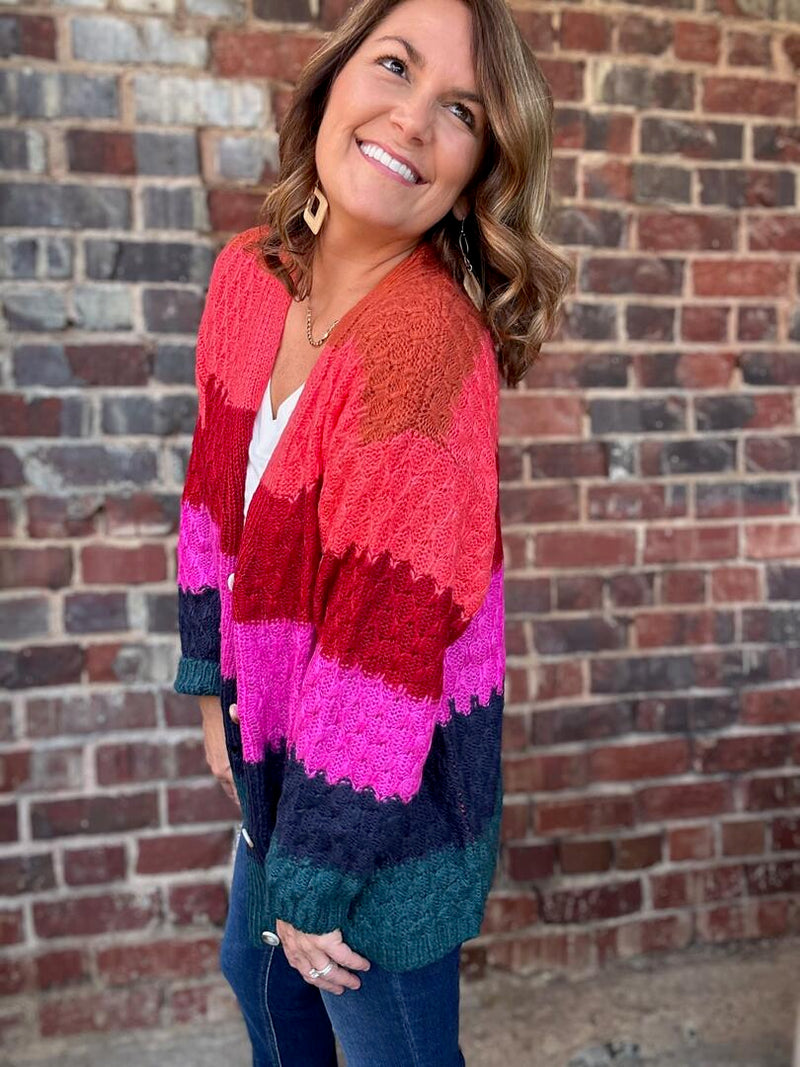 Multicolor Striped Cardigan
