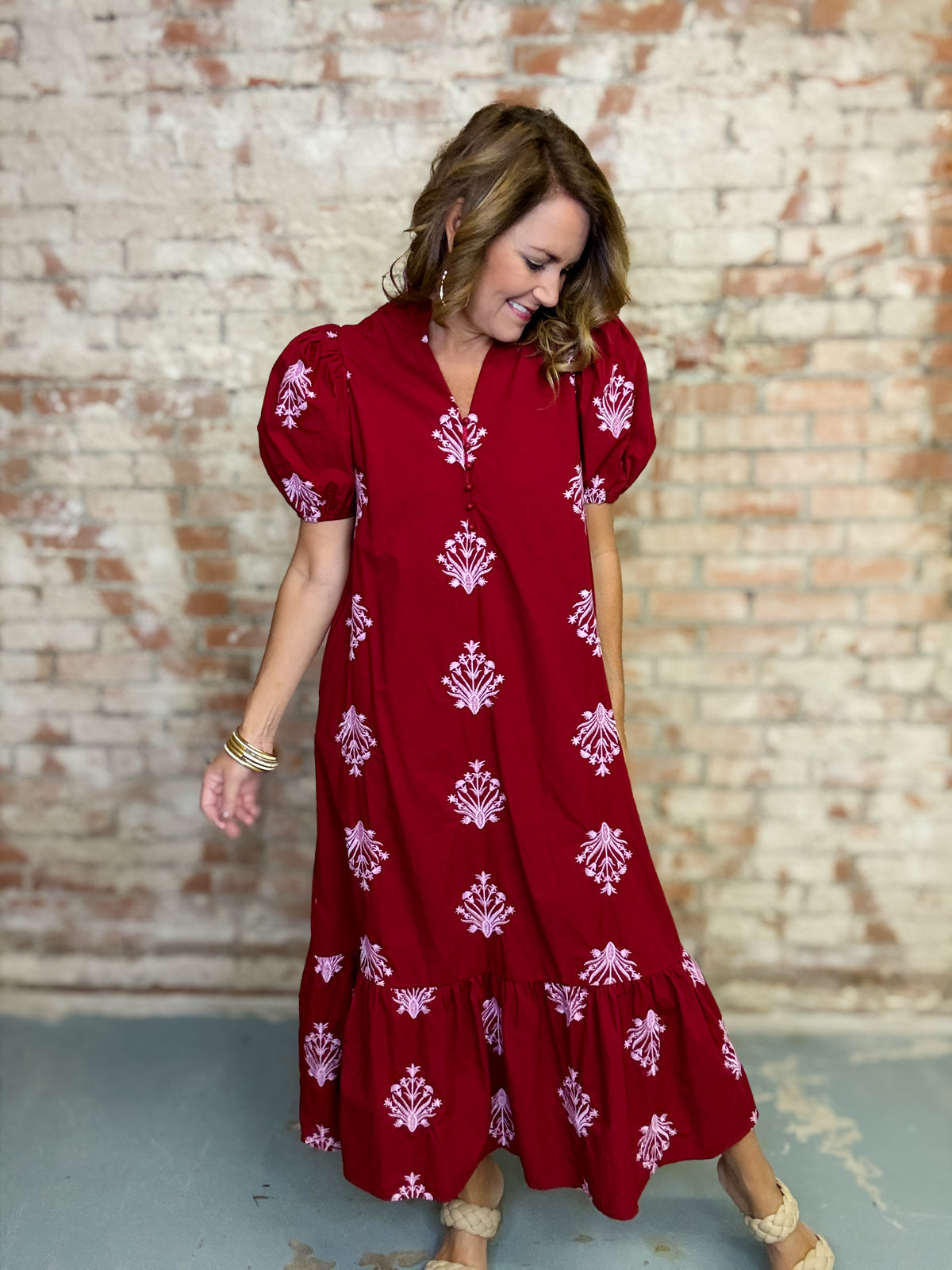 Yulianna Botanical Embroidery Dress