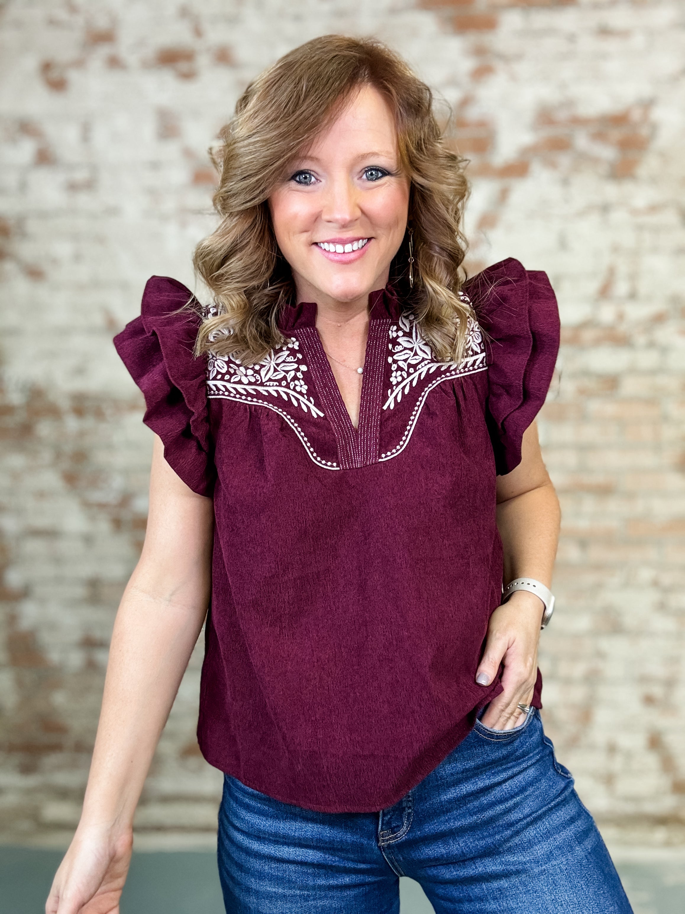 THML Cordelia Corduroy Top