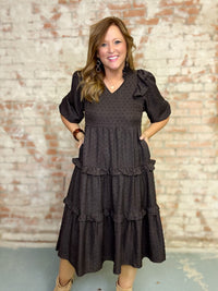 Robby Textured Tiered Dress