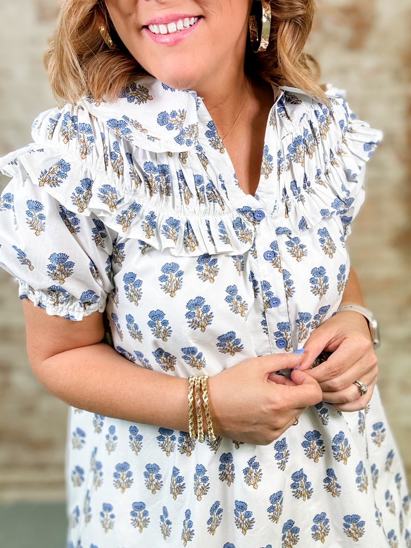 Alexandria Ruffle Floral Print Dress
