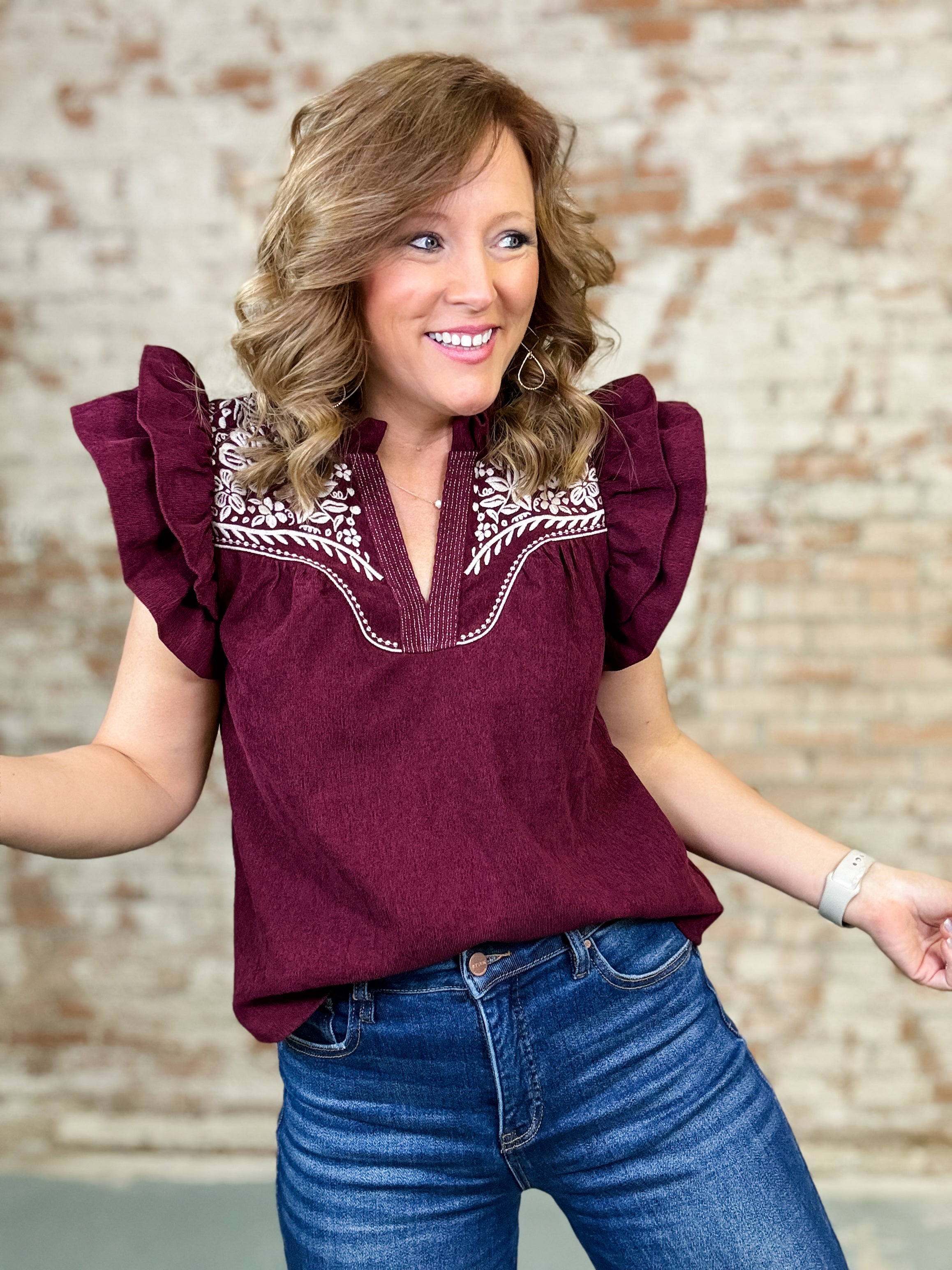 THML Cordelia Corduroy Top