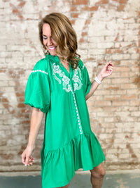 Kaylee Embroidered Tiered Dress