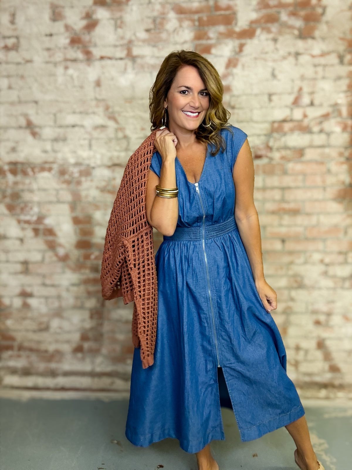 Elvia Denim Midi Dress