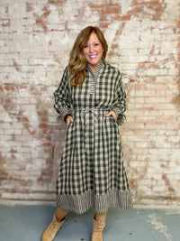 Esther Plaid Midi Dress
