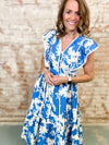 Erika Flutter Sleeve Print Dress