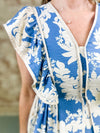 Erika Flutter Sleeve Print Dress