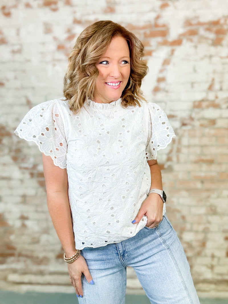 Shayla Flower Lace Top