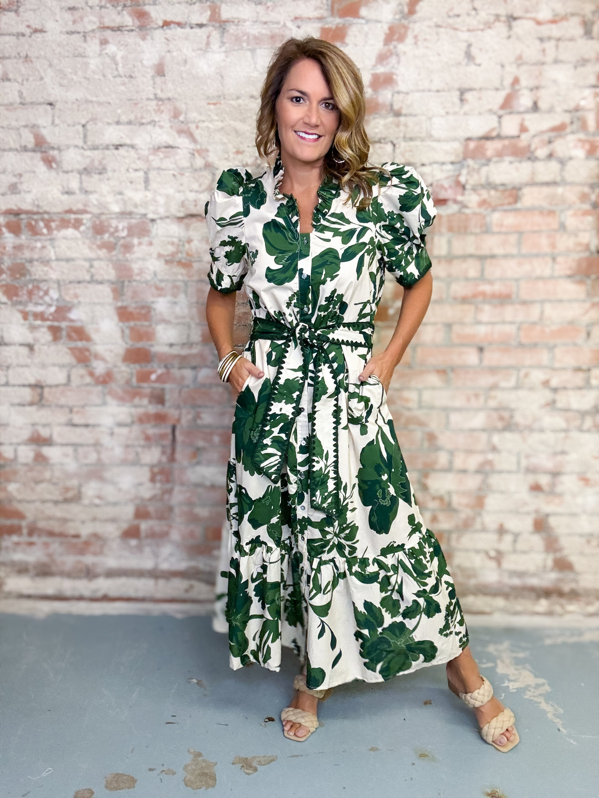 Hilary Printed Midi Dress