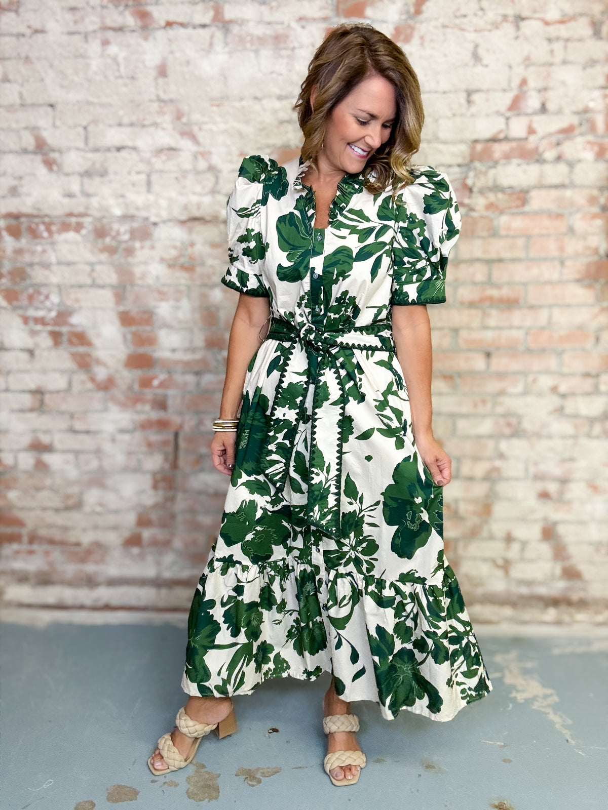 Hilary Printed Midi Dress