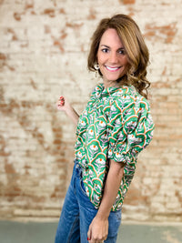 Dawson Floral Button Top