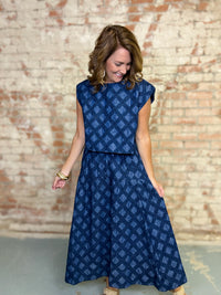 Denim Eyelet Greta Skirt Set | Sunshine Tienda