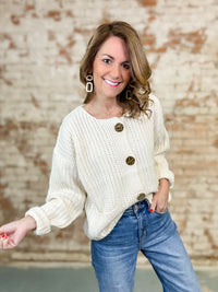 Ivory Button Sweater