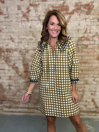 Quinn Painted Gingham Dress | Sunshine Tienda
