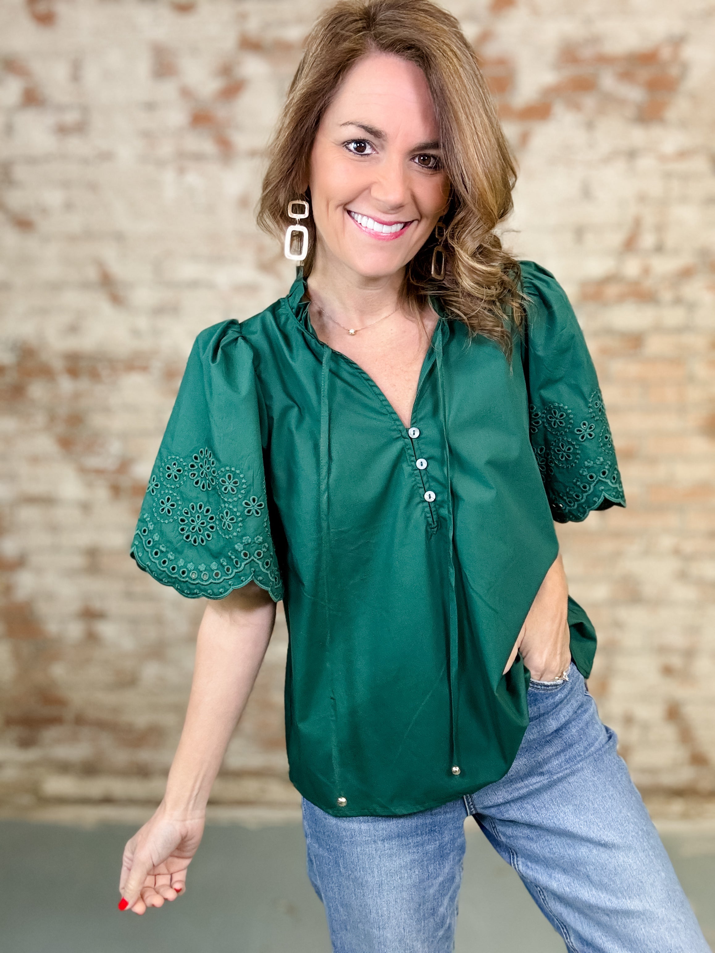 Kari Eyelet Embroidery Top