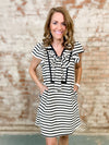Isbell Stripe Lace Up Dress
