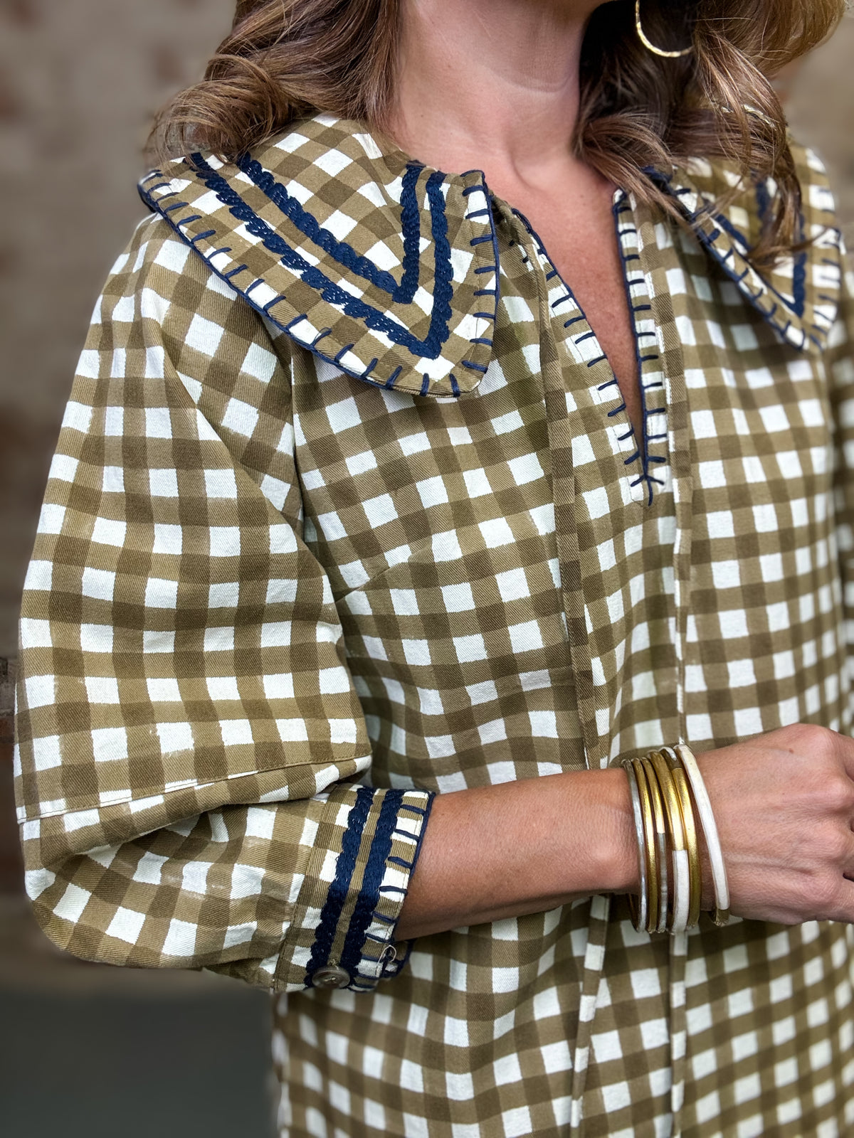 Quinn Painted Gingham Dress | Sunshine Tienda