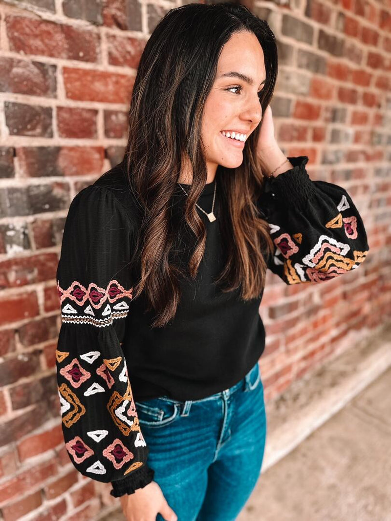THML Embroidery Sleeve Top