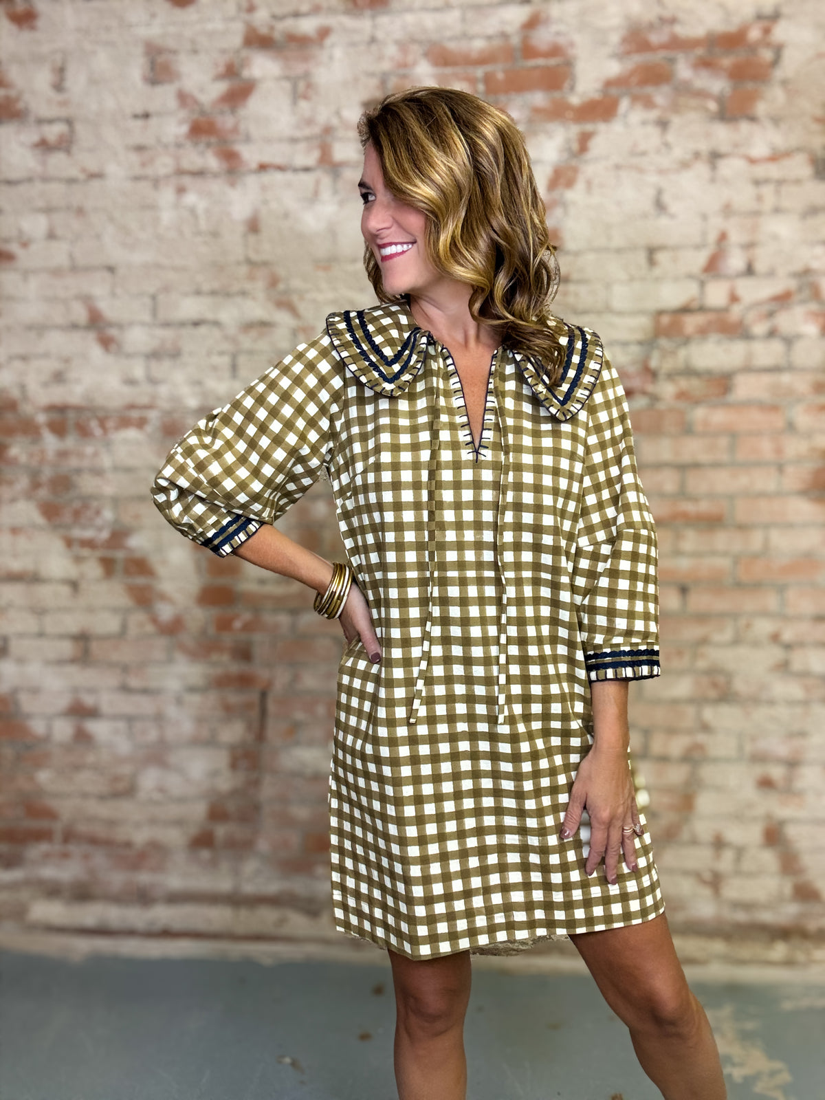 Quinn Painted Gingham Dress | Sunshine Tienda