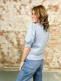 Icy Blue Flower Sweater