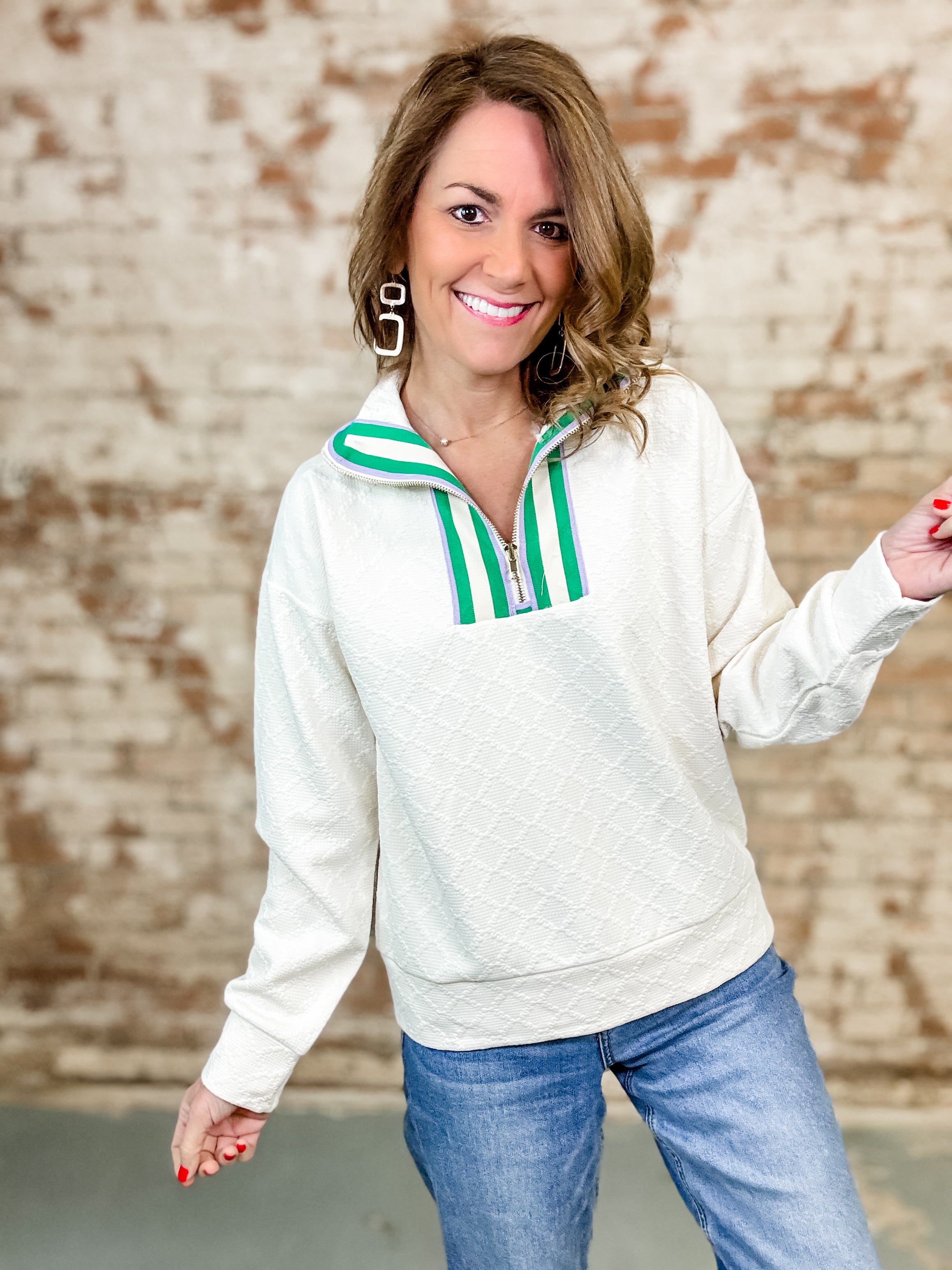 Sarahi Striped Collar Top