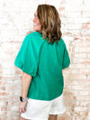 Gigi Green Button Front Top - FINAL SALE