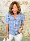 Halie Embroidered Gingham Top