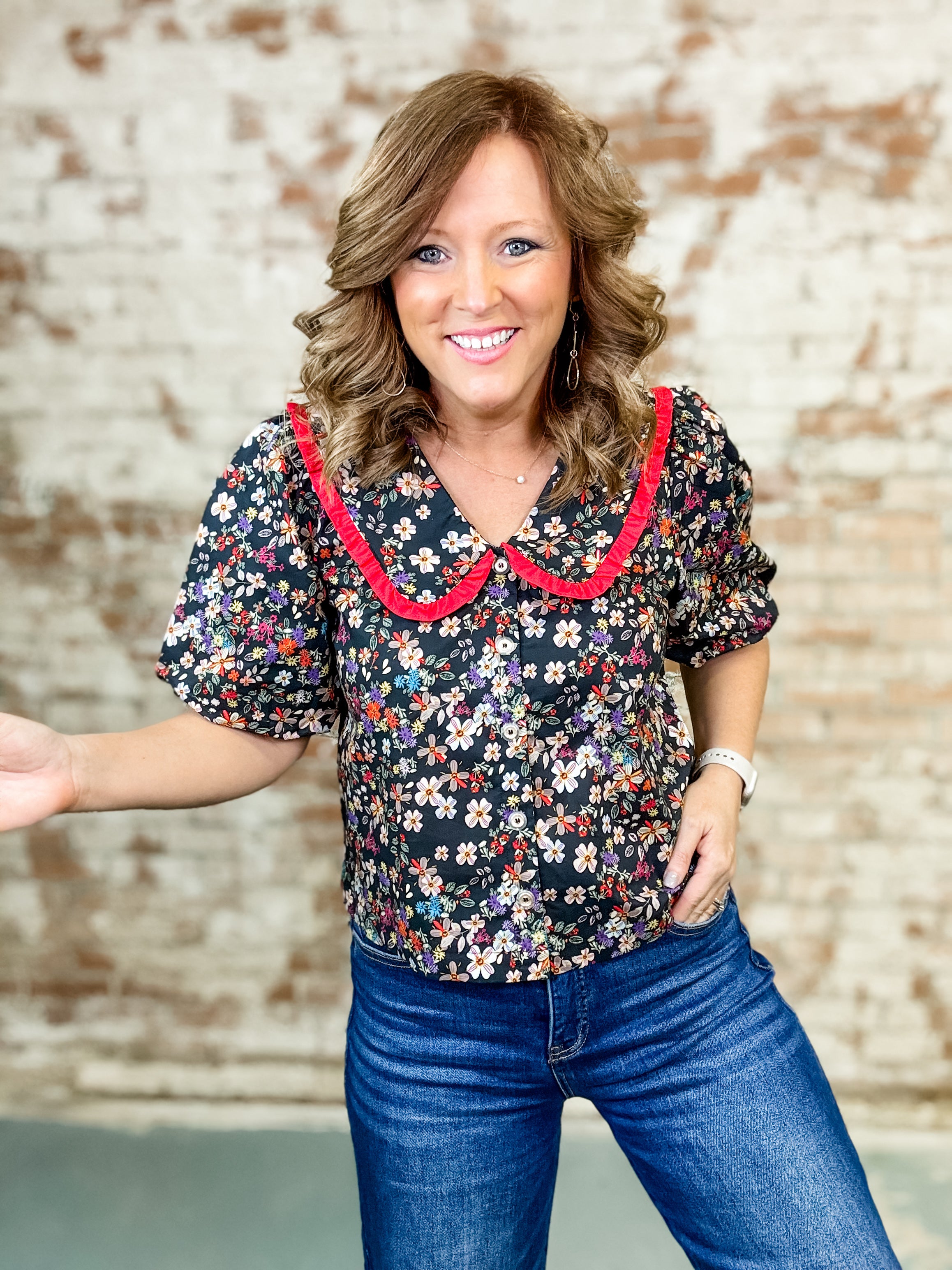 Soraya Collar Button Down Top