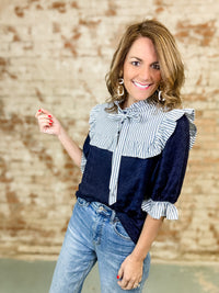 Darius Ruffle Stripe Knit Top