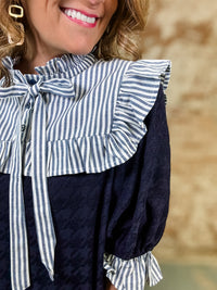 Darius Ruffle Stripe Knit Top