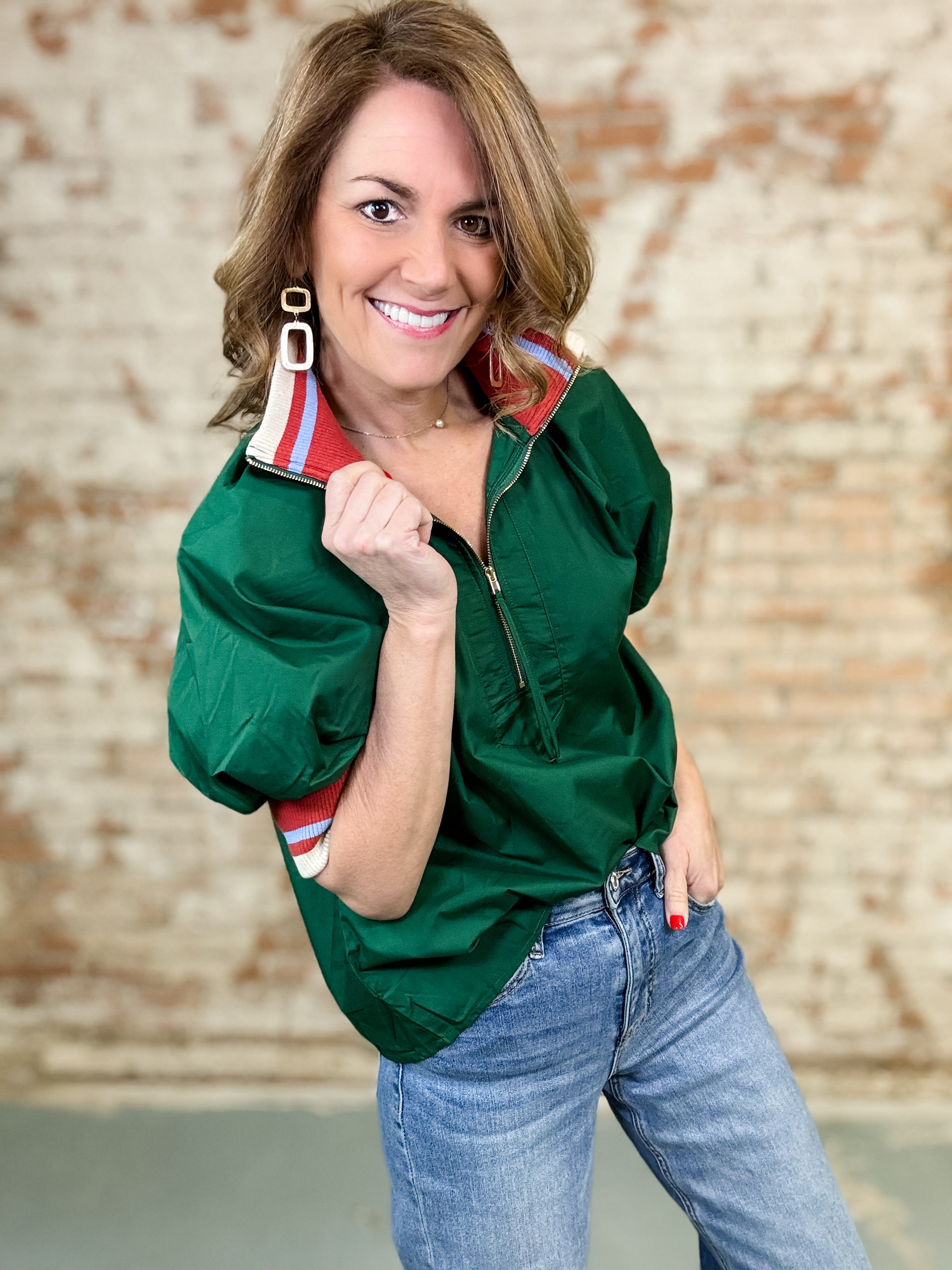 Allison Zip Front Top