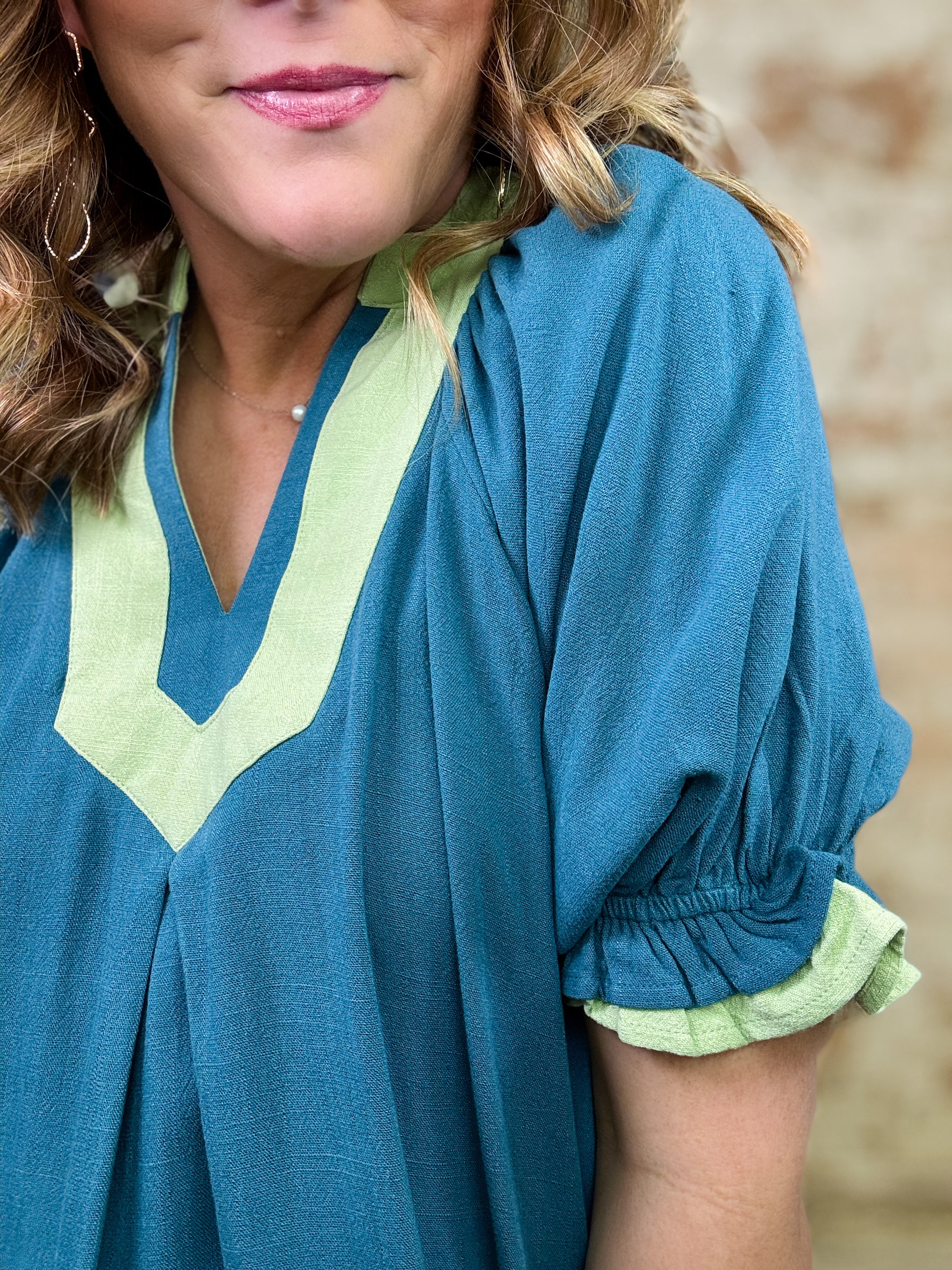 Qiana Linen Babydoll Top