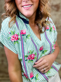 THML Nailah Floral Embroidered Top