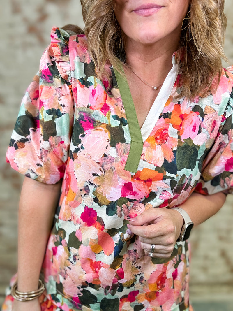 THML Angie Floral Print Dress